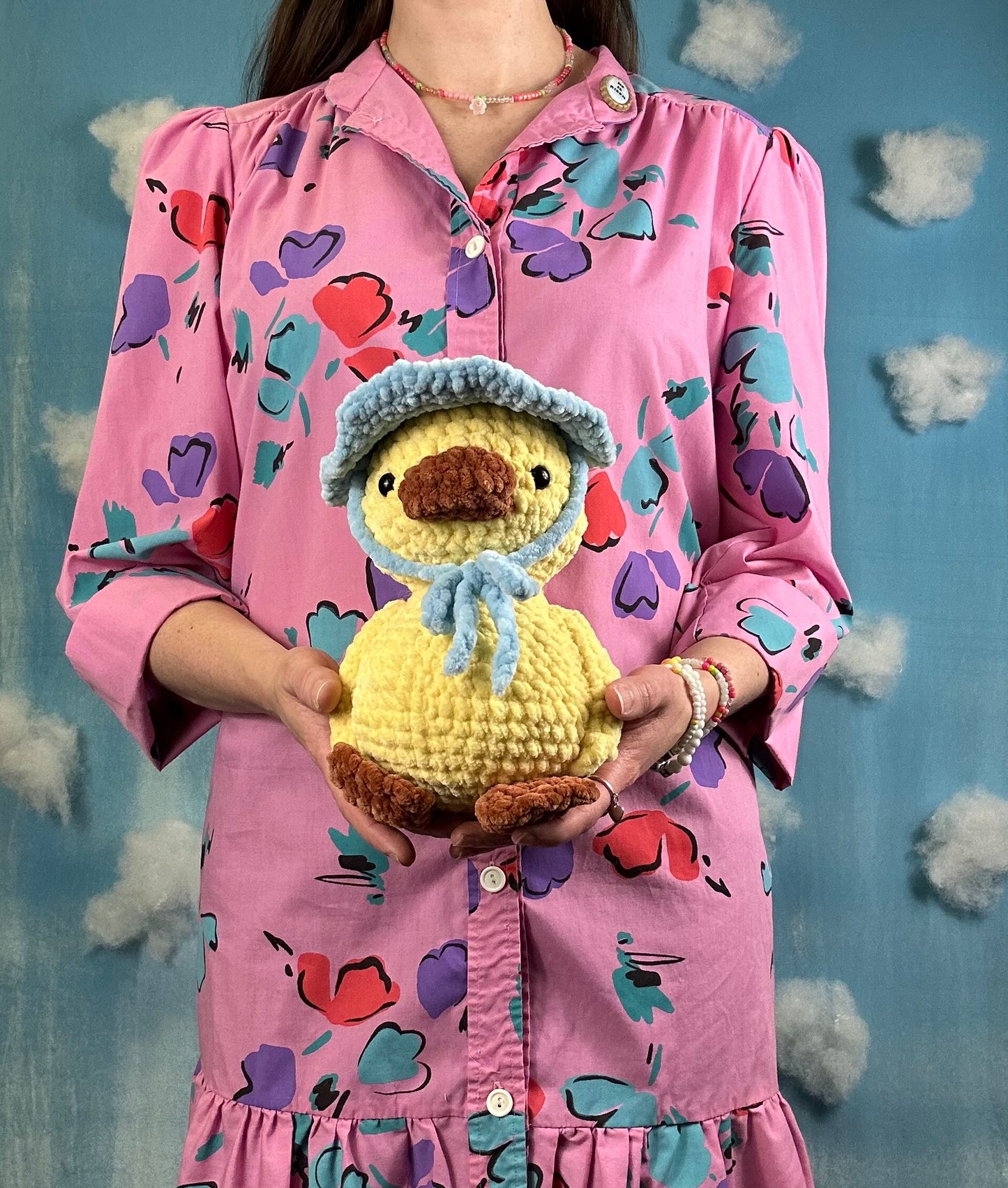 Crochet Yellow Ducky with Hat - Medium