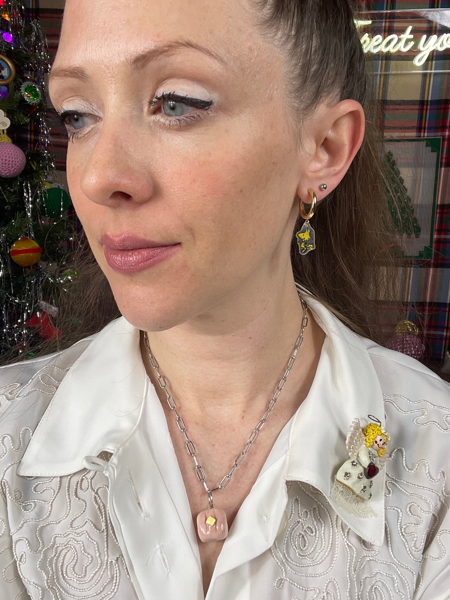 Paperclip Necklace - Brown & Serve Roll