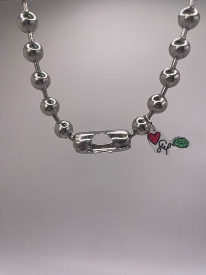 Y2K Era necklace - Red Truck with Christmas tree