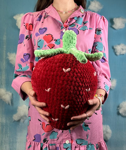 Crochet Strawberry Plushie- Large