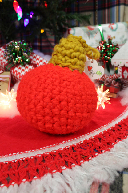 Oversized Wool Ornament - Red (medium/large) *this one is smaller than the rest