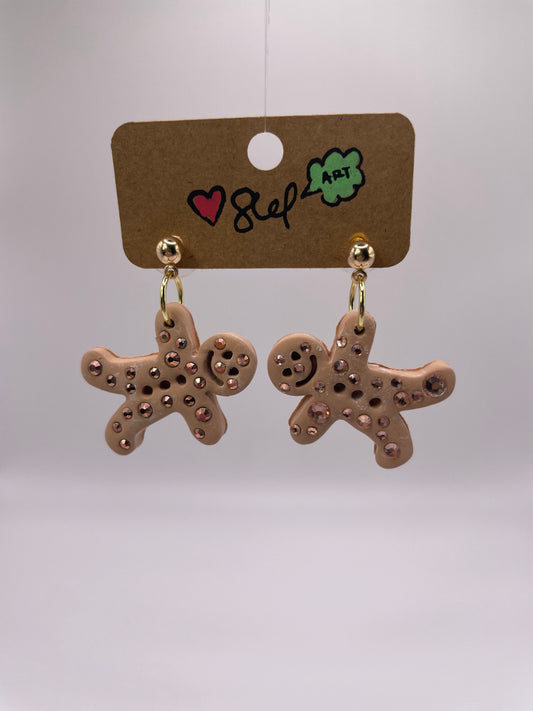 Gingerbread Man earrings