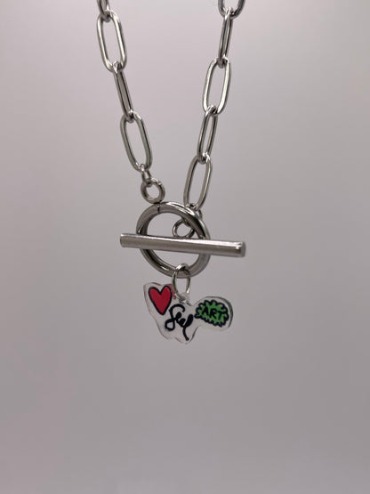 Paperclip Necklace - Brown & Serve Roll