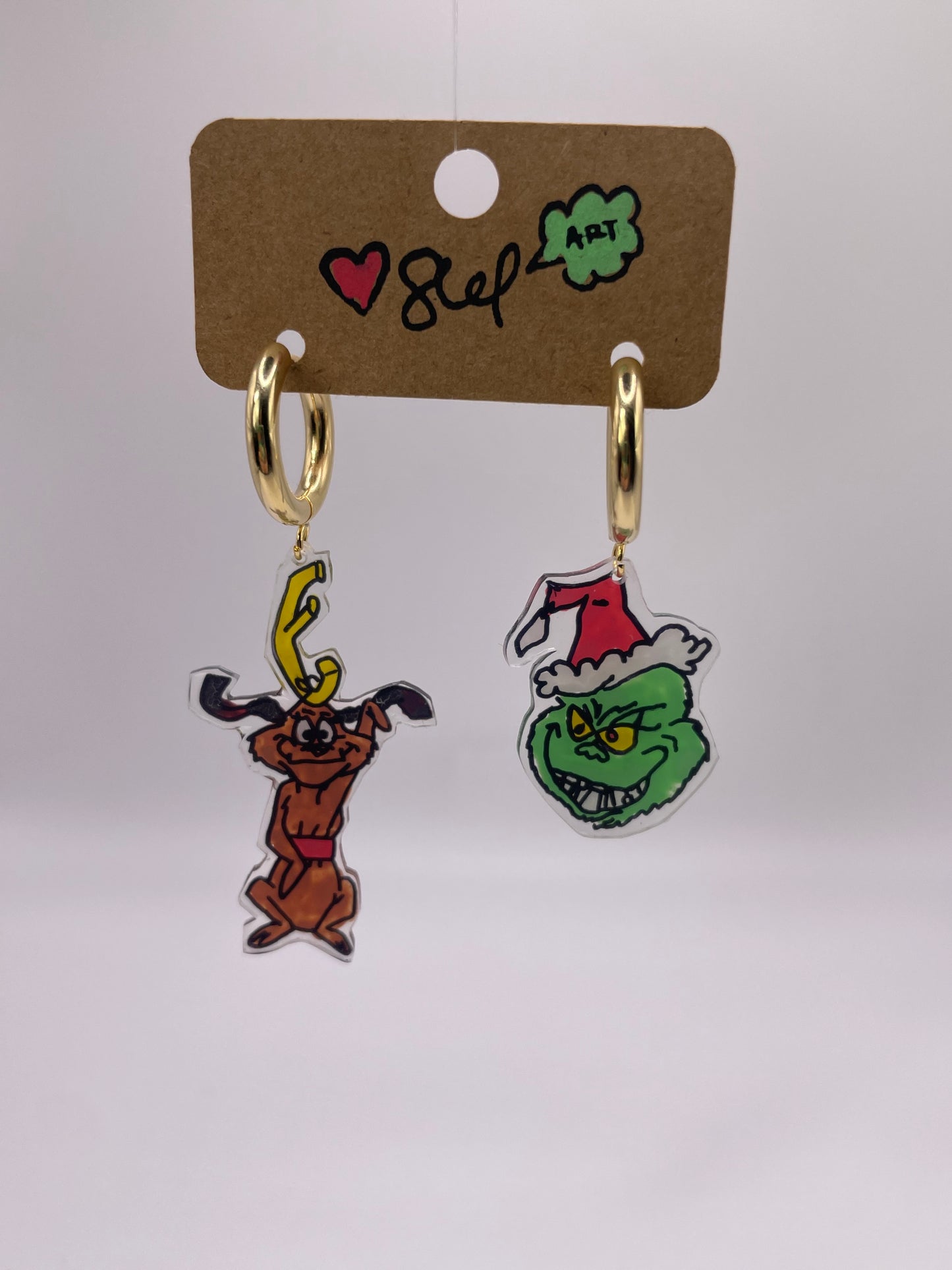 Grinch & Max earrings (Max waiving)