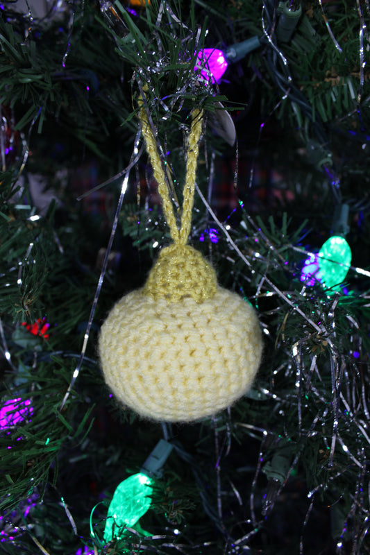 Lil’ Christmas Ball- Pastel Yellow (small)