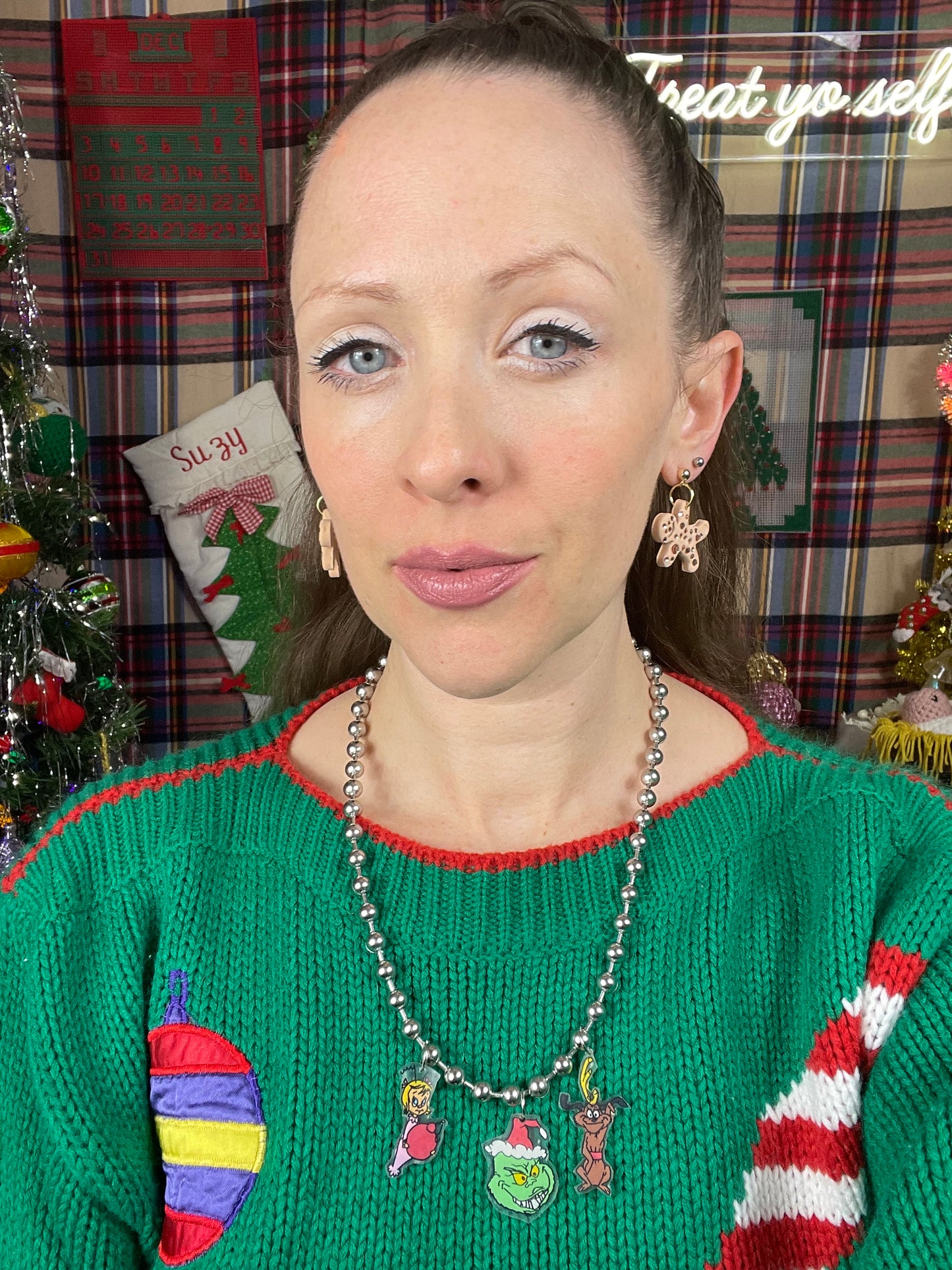 Y2K Era necklace - Grinch, Max, & Cindy Lou