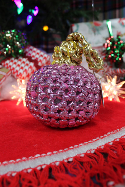 Metallic Christmas Ball- Pink (medium)