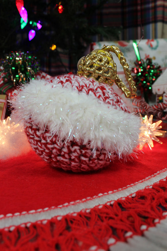 Fuzzy Christmas Ornament - Red (medium)