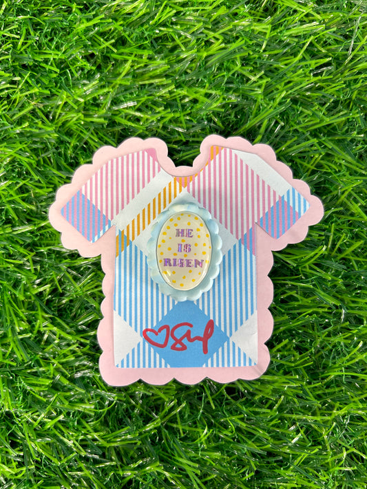 He is Risen Pin - with Pink holographic letters