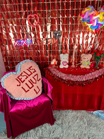 Crochet Oversized Conversation Heart Pillow - (XXL)