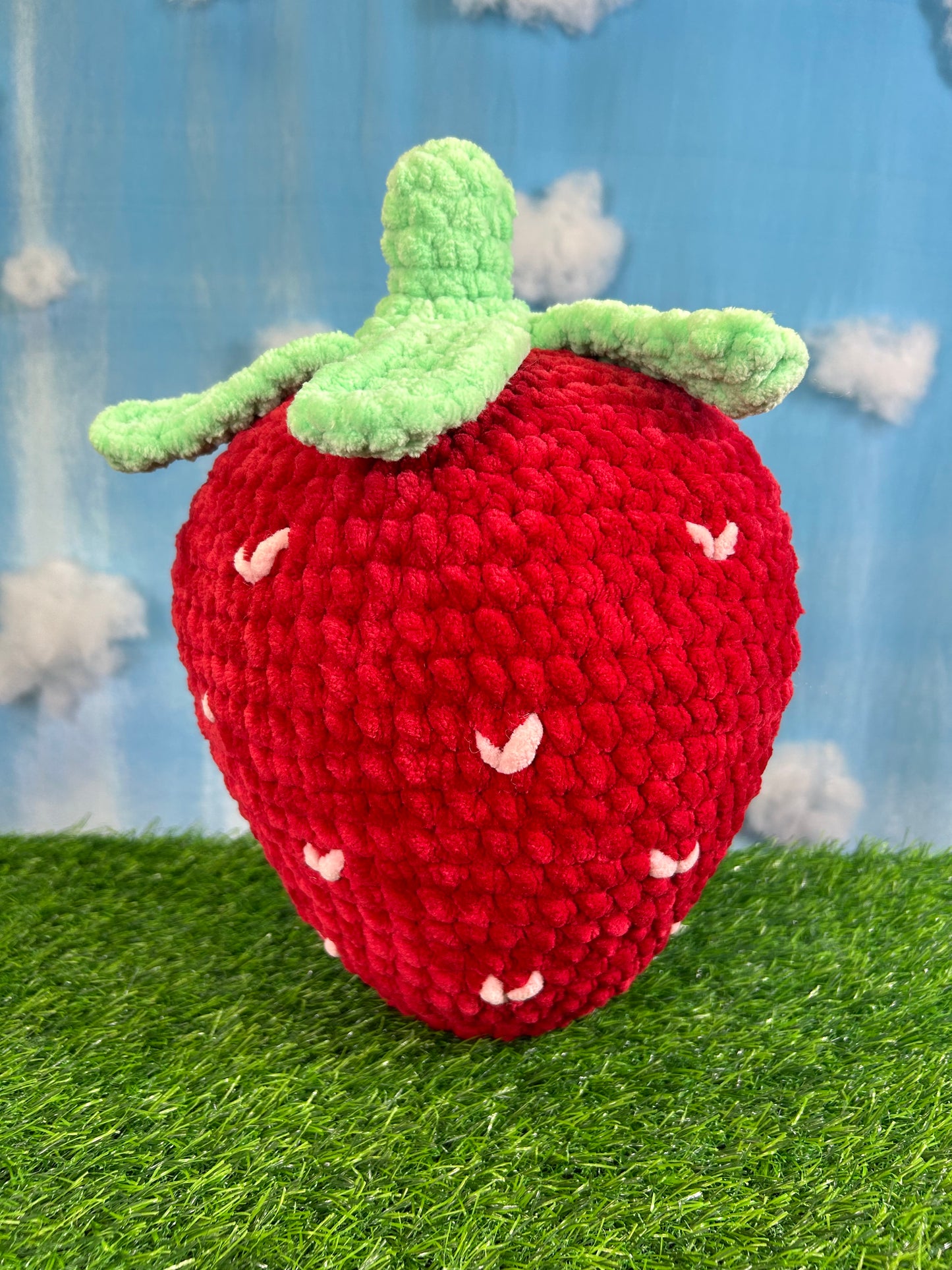 Crochet Strawberry Plushie- Large