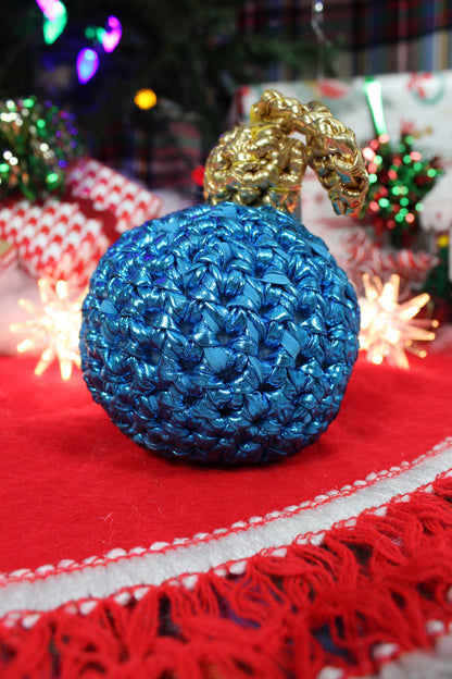 Metallic Christmas Ball- Blue (medium)