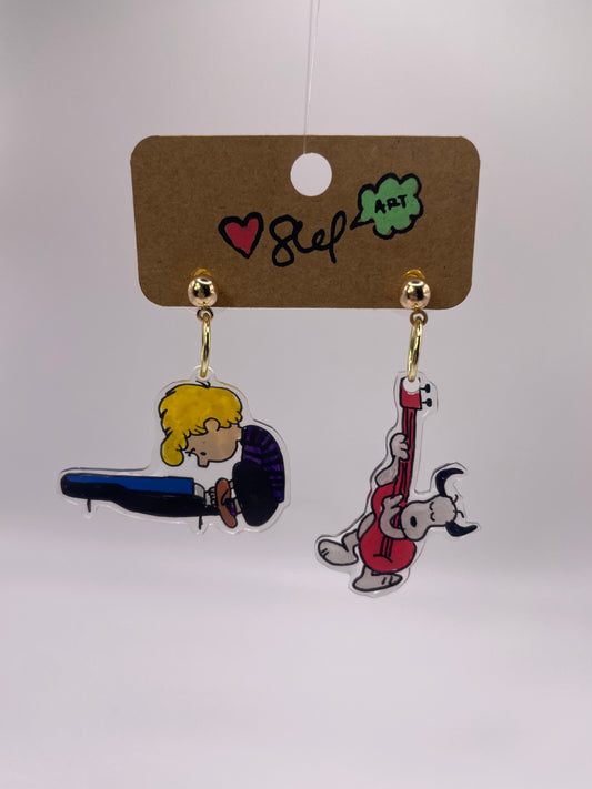 Snoopy & Schroeder Instrument earrings